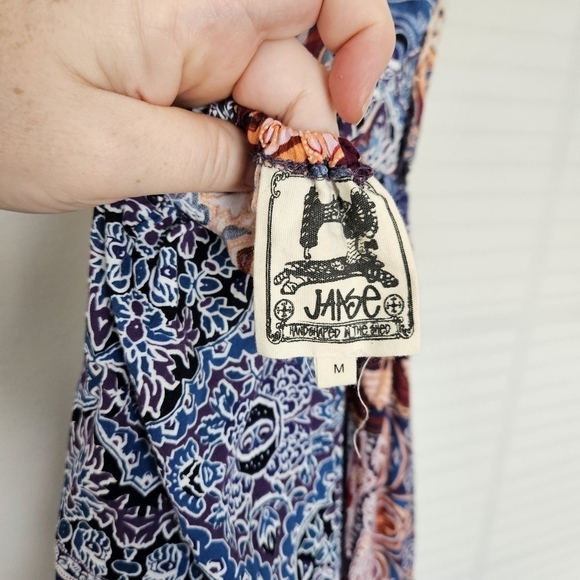 Jaase Endless Summer Open-Back Halter-Neck Boho Mini Dress size M - Picture 11 of 11